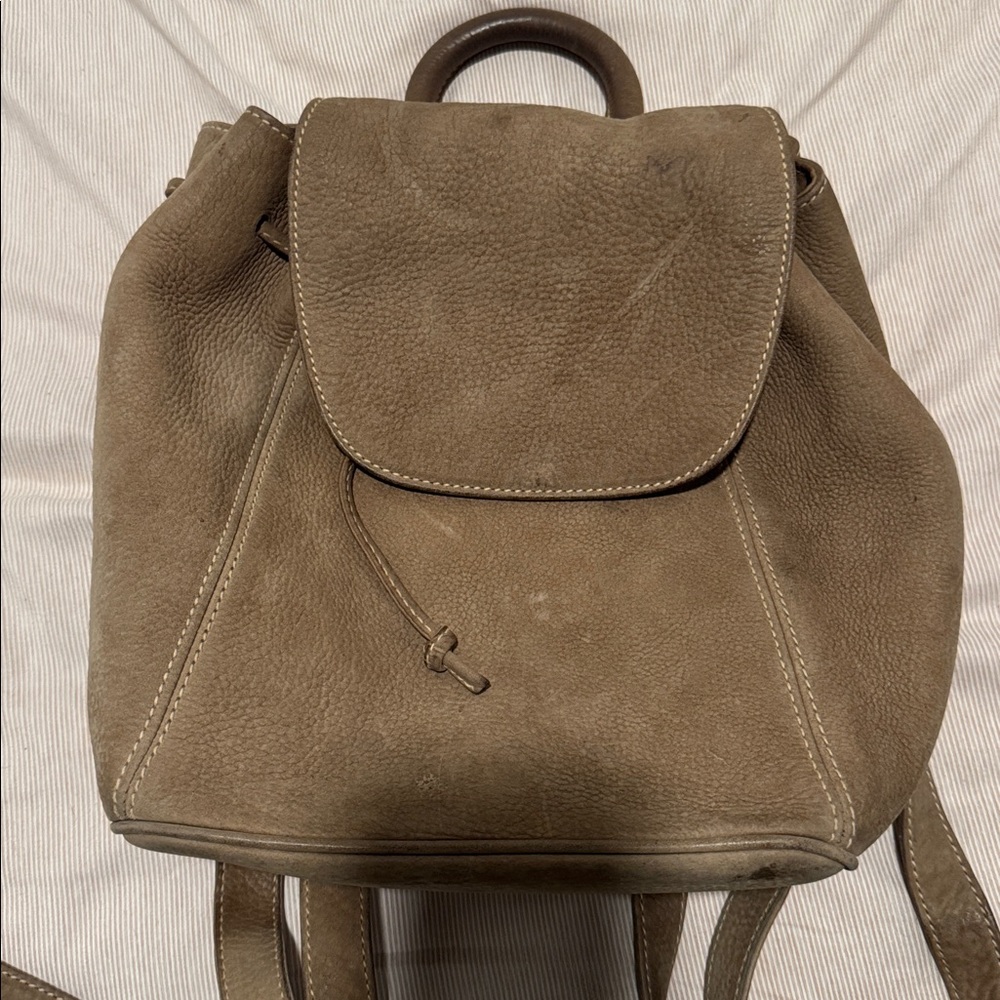 Coach Suede Drawstring Mini Backpack In Taupe Bro… - image 2